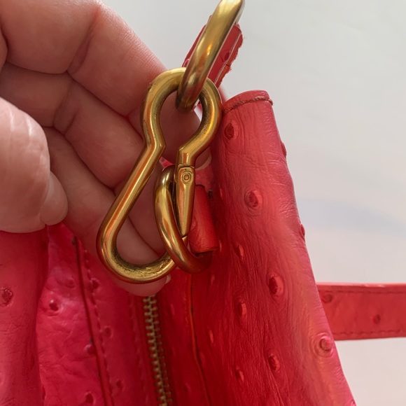 Marc by Marc Jacob’s Ozzie Aurora Rock ostrich pet handbag shoulder bag pink - Picture 11 of 16